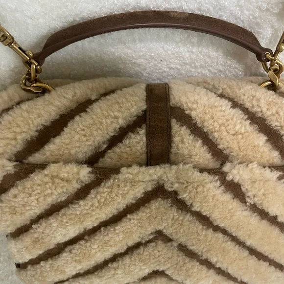 YSL Saint Laurent Medium College Shearling and Suede Crossbody - Picture 5 of 8